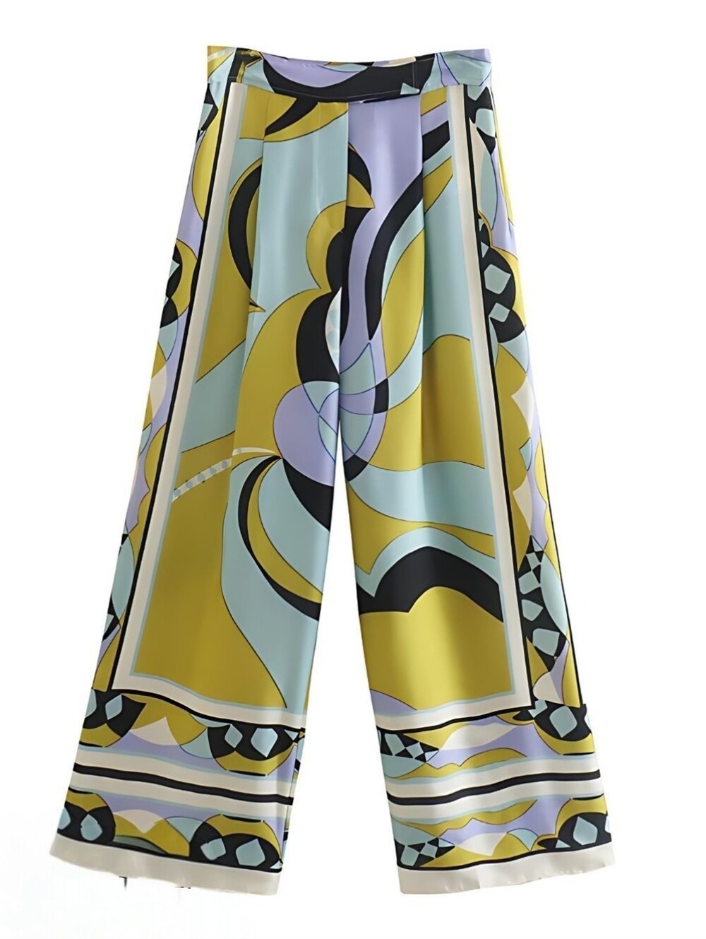 Zara Abstract Print Wide-leg Pants size Large